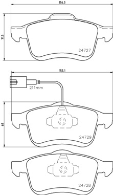 A.B.S. P 23 130 BREMBO Bremsbelagsatz, Scheibenbremse